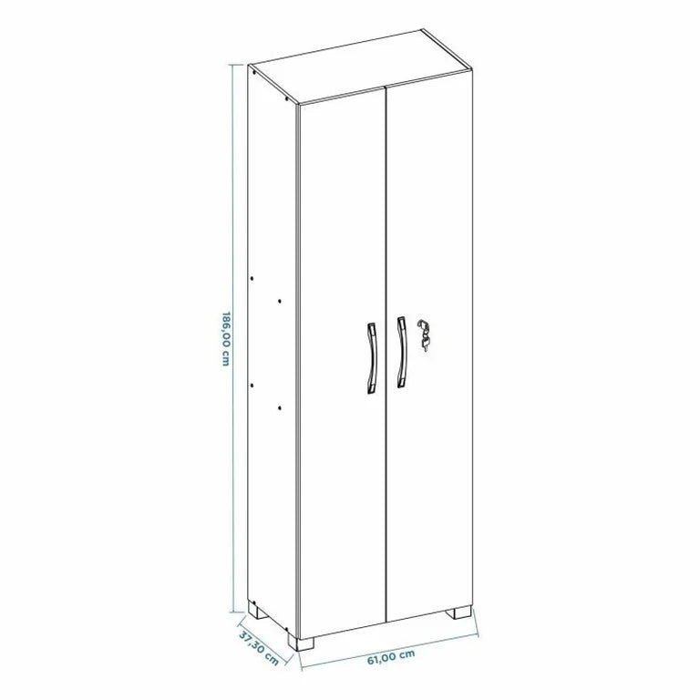 Kit Armários para Escritório Semi Aberto 2 Portas e Armário Alto com Chave Preto Tx