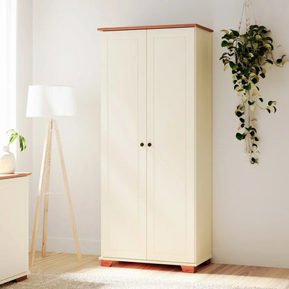 Armário Multiuso Pés e Tampo em Madeira Maciça Ananda CabeCasa MadeiraOriginals Off-white/Mel