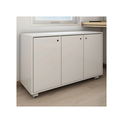 Armário para Escritório Coral 3 Portas 1 Prateleira Branco - Panorama Móveis Branco