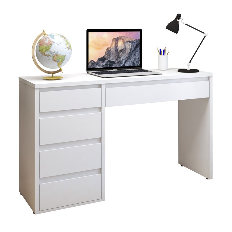 Escrivaninha 5 Gavetas 100% MDF Berlim Yescasa Branco