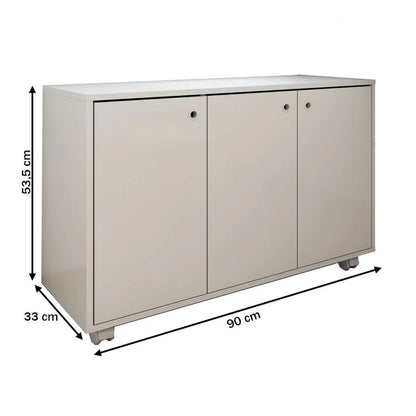 Armário para Escritório Coral 3 Portas 1 Prateleira Branco - Panorama Móveis Branco