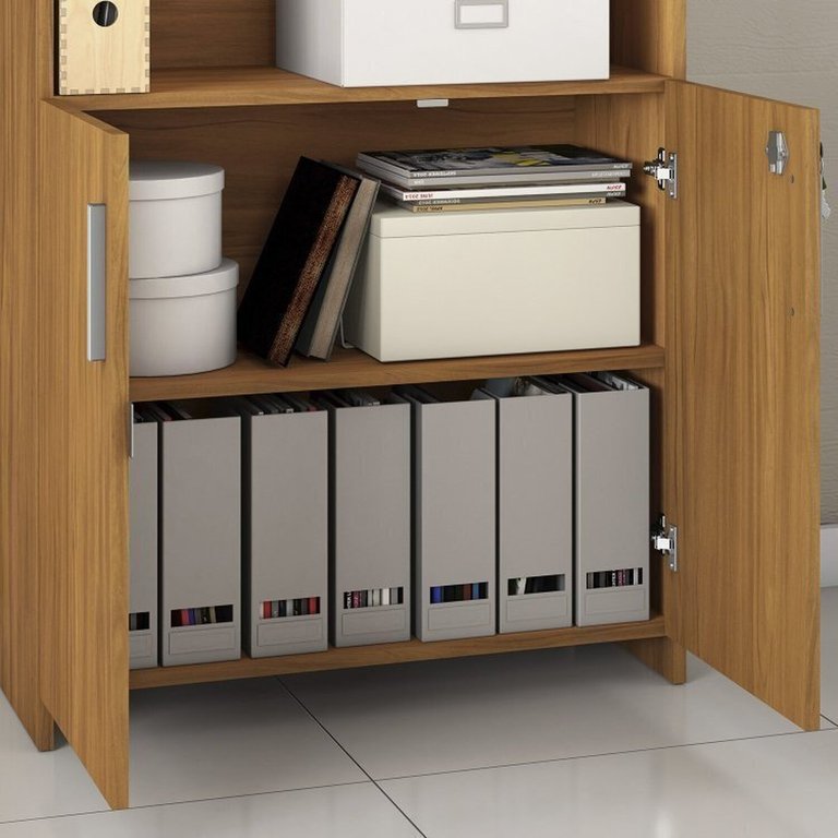 Kit 3 Peças 1 Mesa em L 2 Gavetas 3 Portas 2 Armários Espresso Móveis Freijó