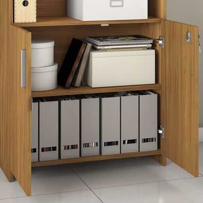 Kit 3 Peças 1 Mesa em L 2 Gavetas 3 Portas 2 Armários Espresso Móveis Freijó