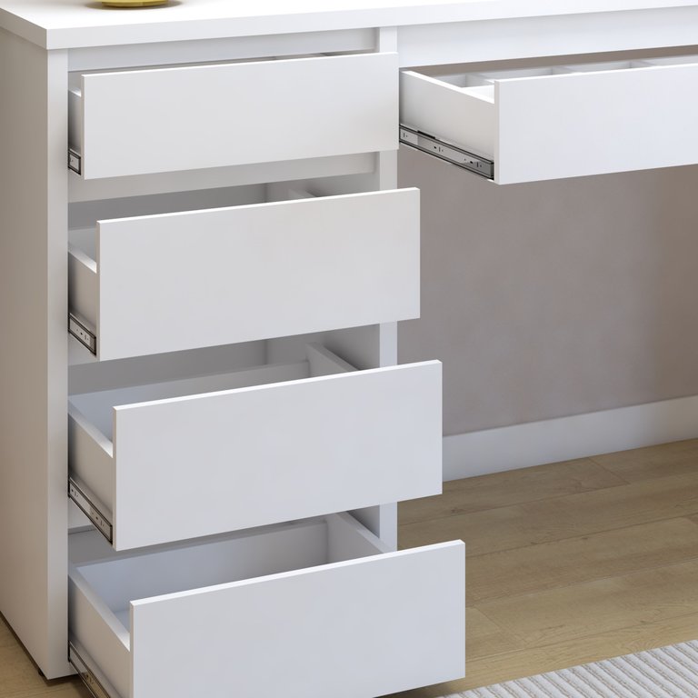 Escrivaninha 5 Gavetas 100% MDF Berlim Yescasa Branco