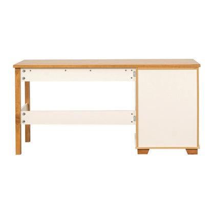 Escrivaninha Mesa Escritório 150cm 3 Gavetas Madeira Maciça Pinus Ananda CabeCasa MadeiraOriginals Off-White/Mel